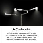 چراغ رومیزی گردان رنگ سفید و نقره ایی Dyson Solarcycle Morph™ desk (White/Silver) - Image 6